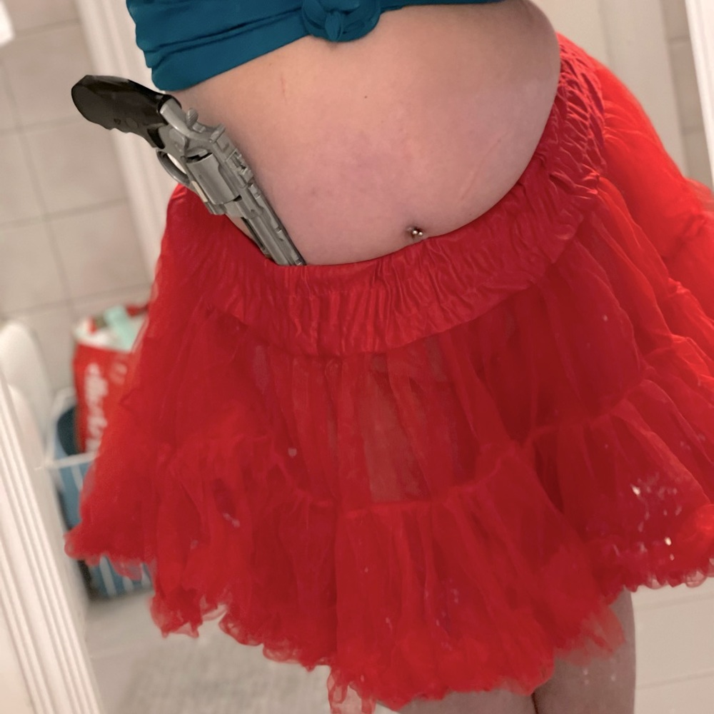 Plus size red tu tu crinoline 1x to 2x